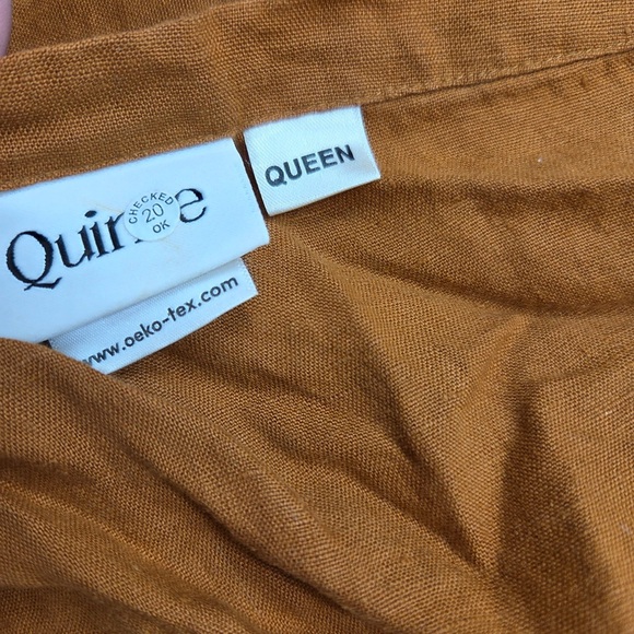 QUINCE European Linen Sheet Set Queen Terracotta 1643 - Picture 7 of 12